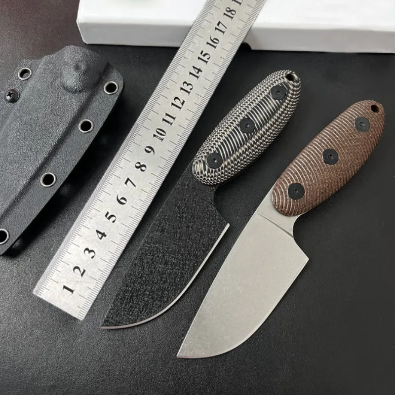 SENCILLO A2 Straight Faca 1095 High Carbon Steel Blade G10/Flax Handle Outdoor EDC Survival Tool Knives