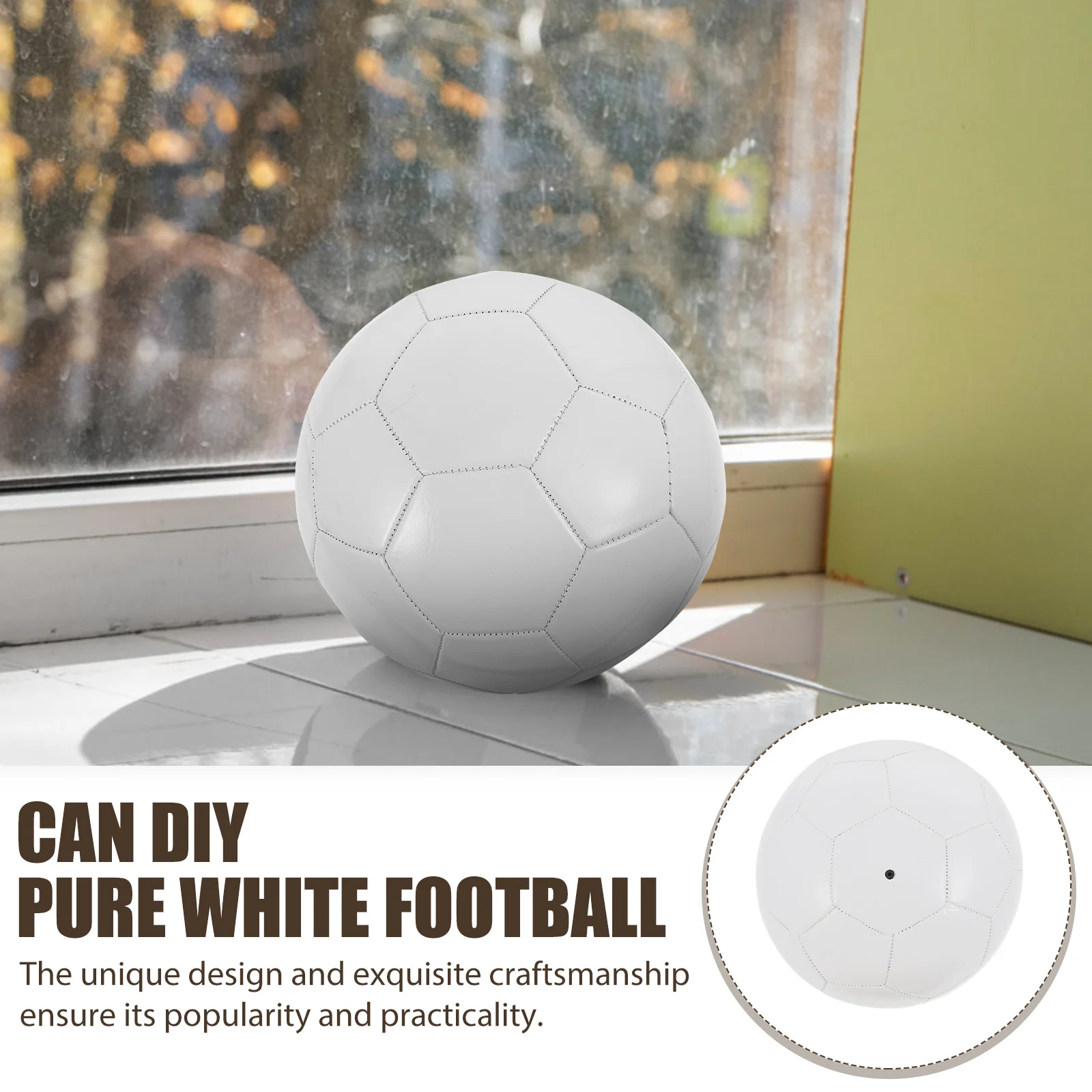 1 PC สีขาวฟุตบอล PVC เด็กลูกฟุตบอลอุปกรณ์การฝึกอบรม DIY Graffiti สนุกกีฬาฟุตบอลการฝึกอบรม