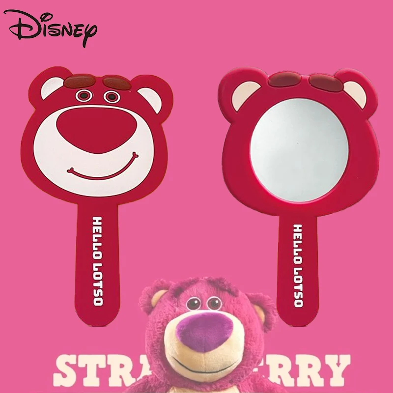 Kawaii Disney Lotso Cartoon Handheld Vanity Mirror Children Cute Mirror Portable One-Way Mirror Student Dormitory Desktop Mirror