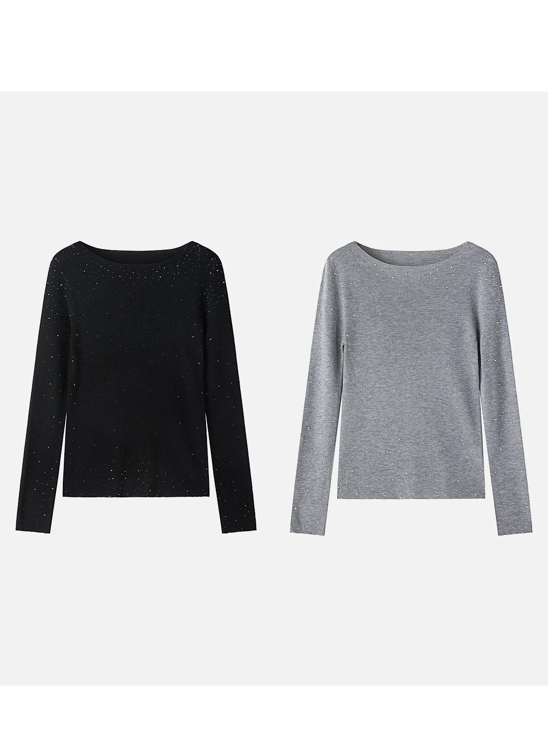 

JINGJING2026 Новая коллекция: Вязаная шерстяная базовая кофта с эффектом мерцания и регулировкой блеска, ранняя весна, простой универсальный дизайн, длинный рукав, круглый вырез, стандартный крой