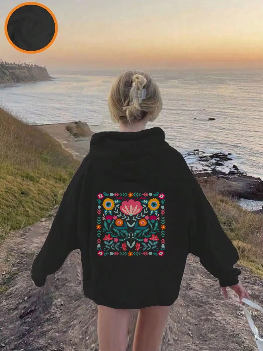 Boho Wildflowers Hoodies Girls Boys Vintage Casual Long Sleeve Pullover Aesthetic Flowers Pattern Y2K Sudaderas Kids Sweatshirts