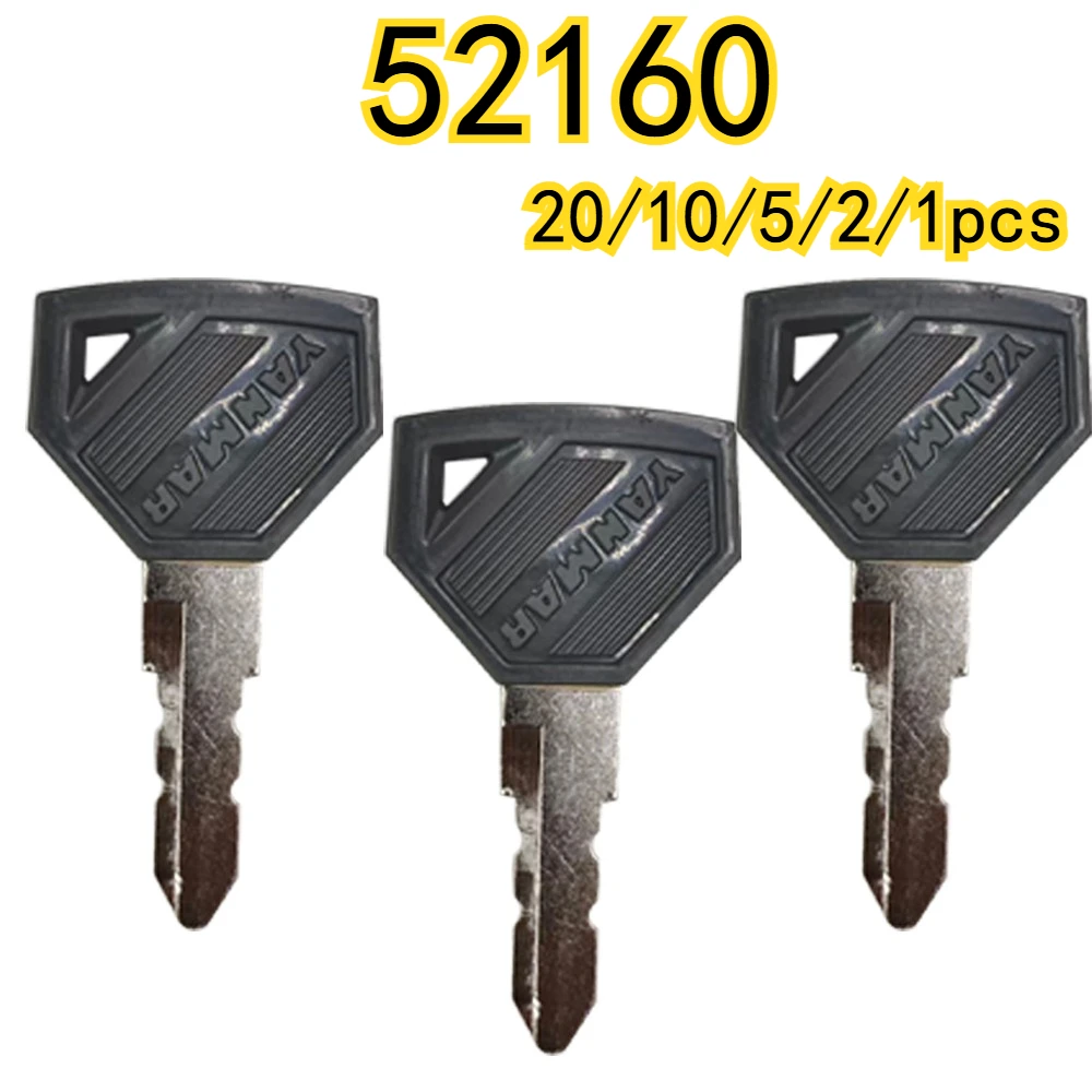 20/10/5/2/1pcs  52160 Ignition Keys for Yanmar New Excavator Grader Dozer Grader Dozer(Grey)