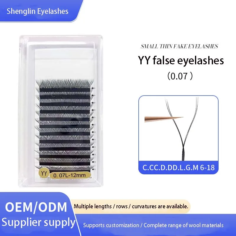 50PCS YY Y Shape Eyelash Extensions Matte Soft Thick BCDD+ Curl Blooming Volume Lashes