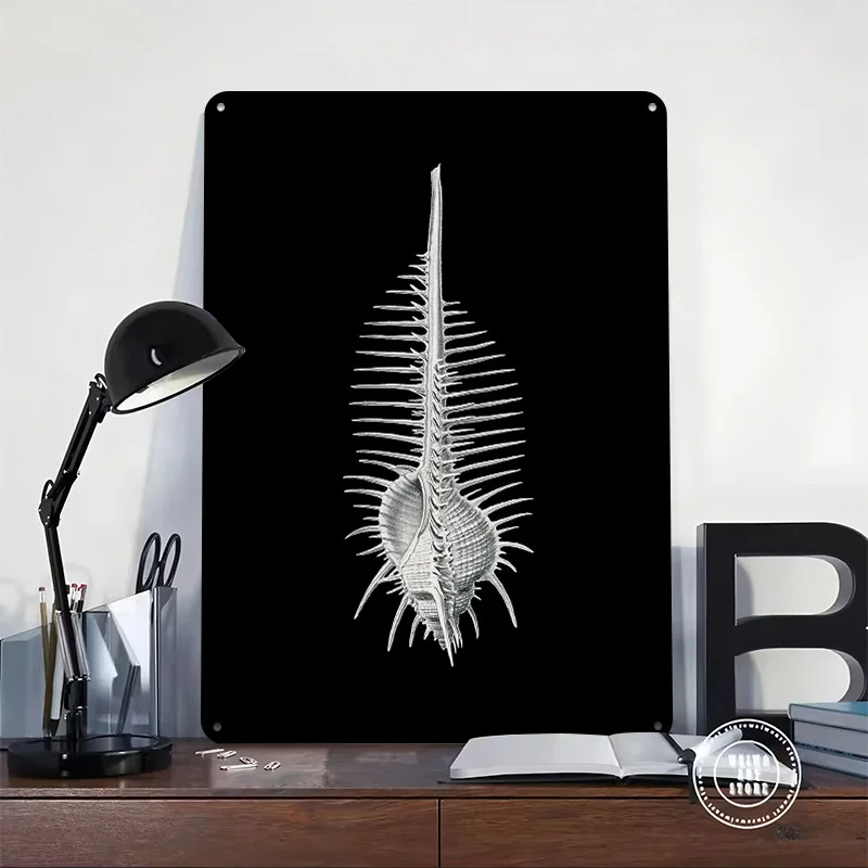 Vintage Shell Marine Life Personalized 3D Textured Metal Poster Wall Art Vintage Tin Signs for Home Decorations Wand Deko Decor