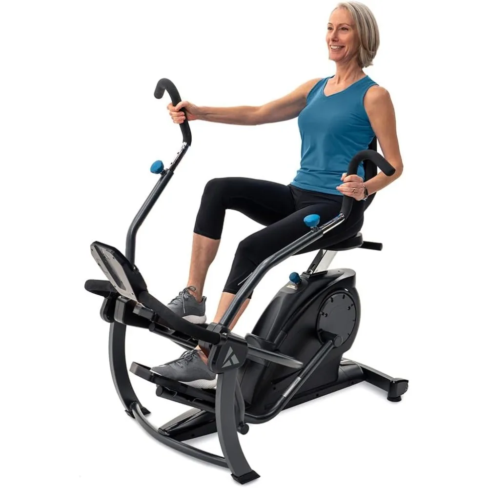 

Recumbent Cross Trainer Stepper Zero Impact Exercise w Patented Physical Therapy Stride Technology, Whisper Quiet, Free App w