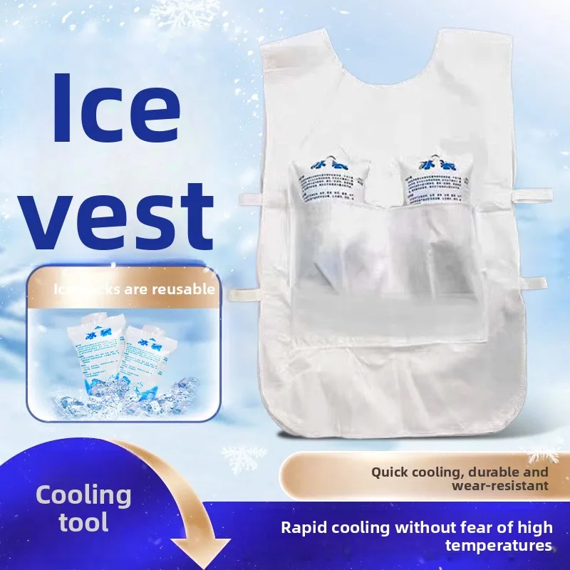 Ice Pack Cooling Vest Men Heat Relief Air Conditioned Waistcoat For Welder Construction Summer High Temperature Work