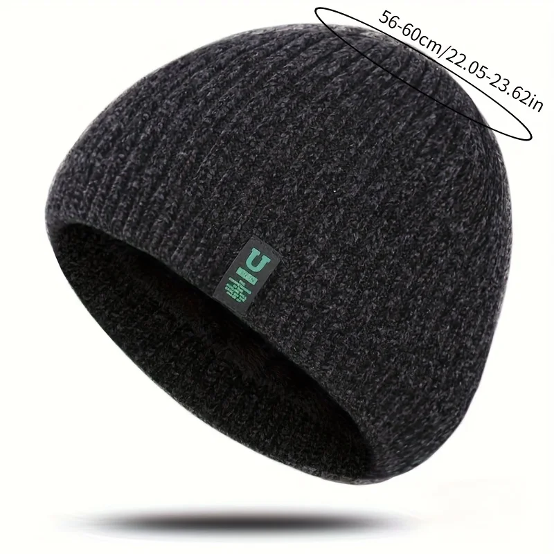 Men's Autumn and Winter Warm and Fluffy Woolen Hat, Outdoor Cycling Ear Protection and Cold Proof Pullover Hat