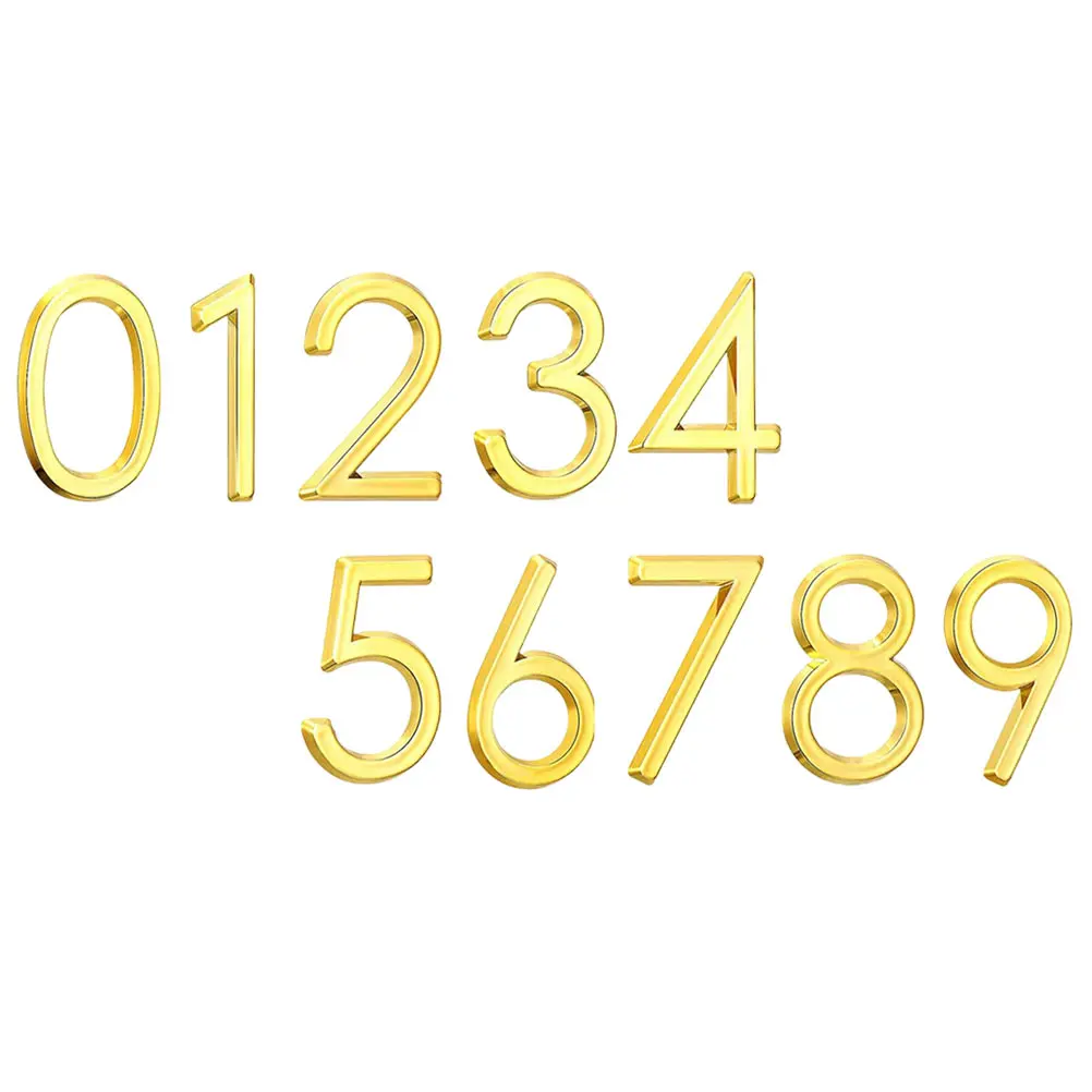 

10 Pcs Metal Door Numbers for House Sign Room Signs Adhesive Plaque Mailbox Address Number Street Number Practical Durability