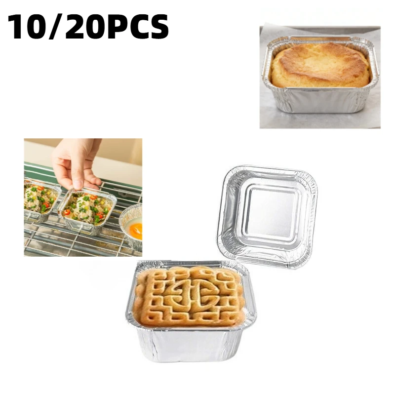 

10/20 шт. одноразовые квадратные контейнеры из фольги для еды, для Нового года, Рождества, дома, улицы, духовок, выпечки, барбекю