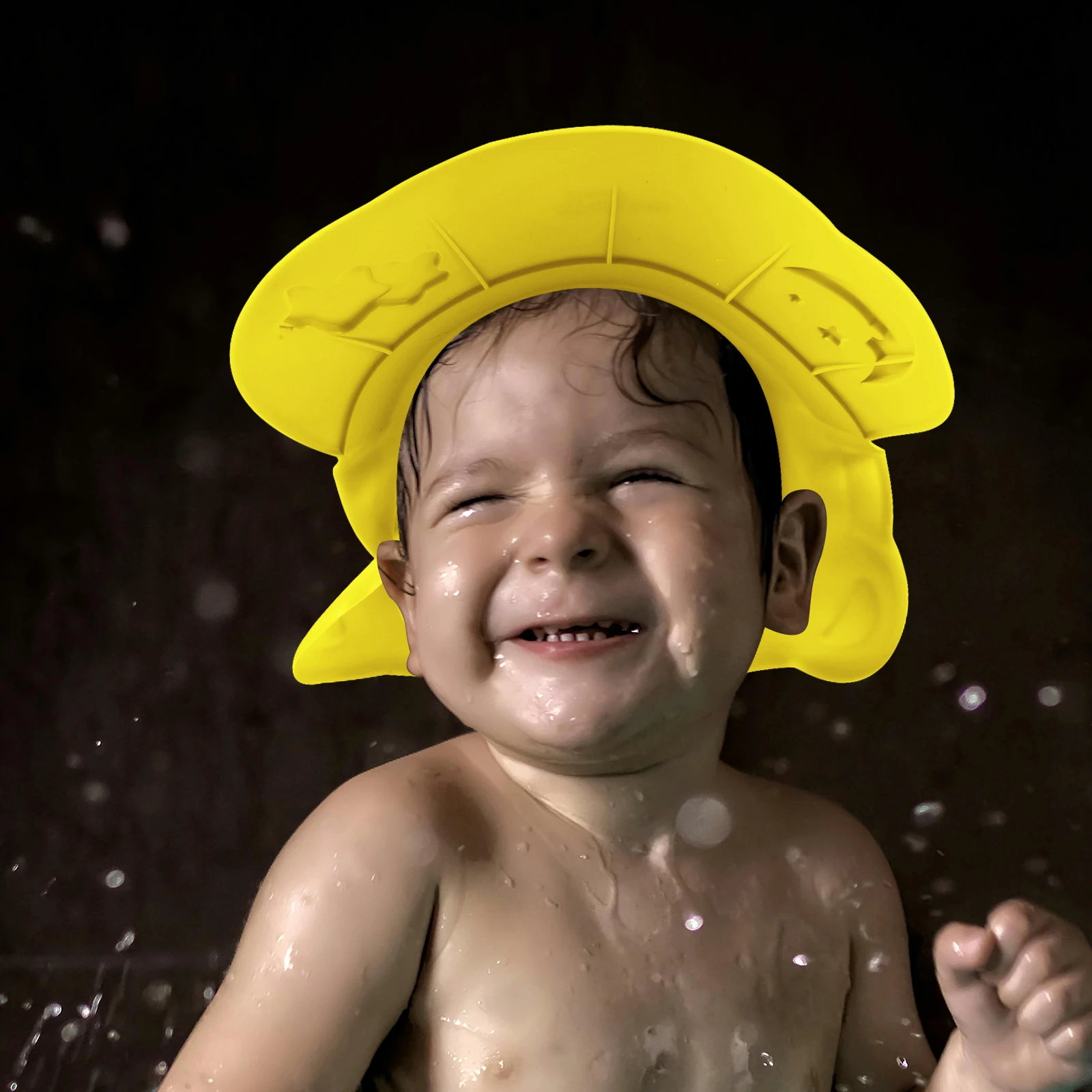 Cuffia per doccia per bambini Lavaggio dei capelli impermeabile Bagno Gel di silice Visiera per bambini Cuffie protettive per orecchie Cuffia per shampoo per bambini Cappello da bagno infantile