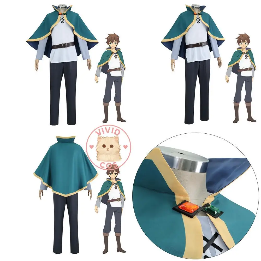 

God's Blessing on This Wonderful World Cosplay Costume Anime Kazuma Satou Fashion Role Play Outfit Men Wig Comic Con Party