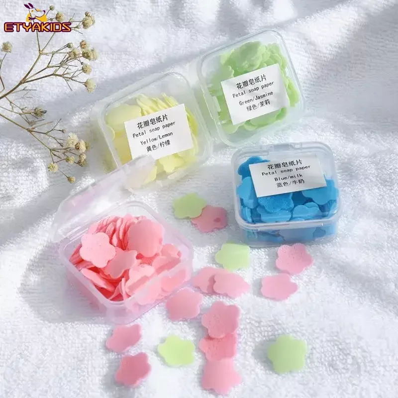 

100 шт. одноразовая бумага для мыла, портативная ручная мойка, кусочки туалетного мыла, лепестки мыла, хлопья, бытовые дорожные, приятные для кожи свежие