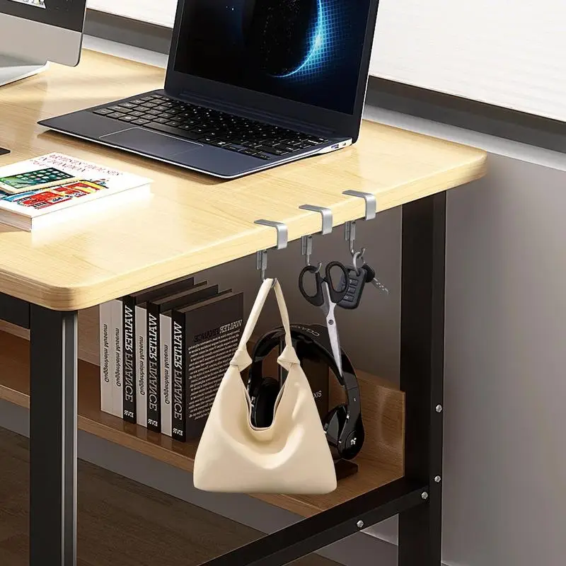 Crochet de bureau pour sac à dos, cintre de rangement, support de sac de bureau à haute charge, 2 crochets de support, pas de poinçonnage rapide, école