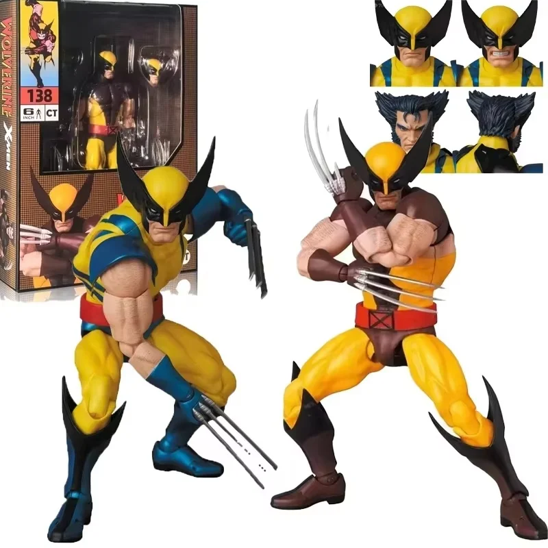 New Ct Toys Wolverine Figure Mafex 138 Brown Comic X-Men Action Figure Joint Movable Ko Model Statue Kids Toys Christmas  Gifts