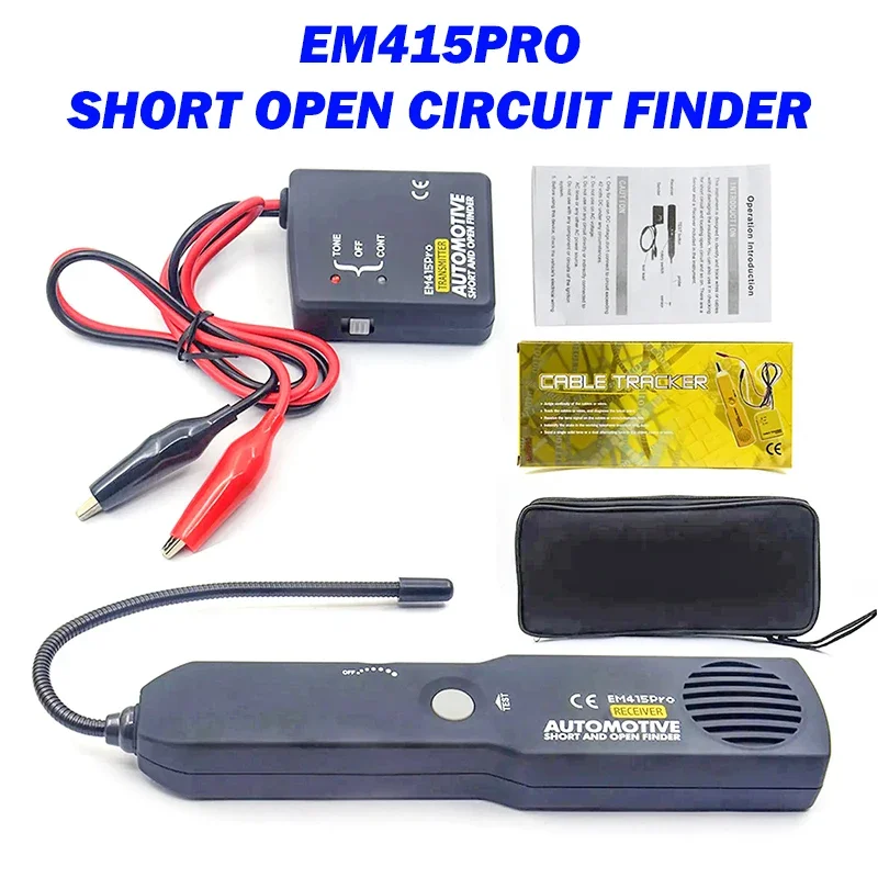 

EM415PRO 6В-42В Детектор короткого замыкания, трассировщик кабелей и проводов с гибким зондом, звуковой сигнализацией, инструмент для авторемонта