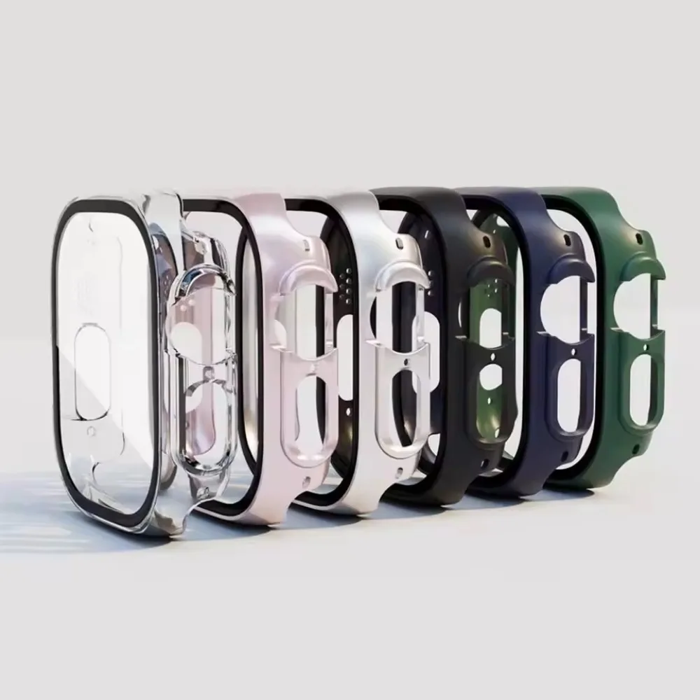 Glass+Case for Apple Watch Ultra 49mm Smartwatch PC Bumper High Definition Tempered Case Screen Protector for IWatch Ultra 49mm
