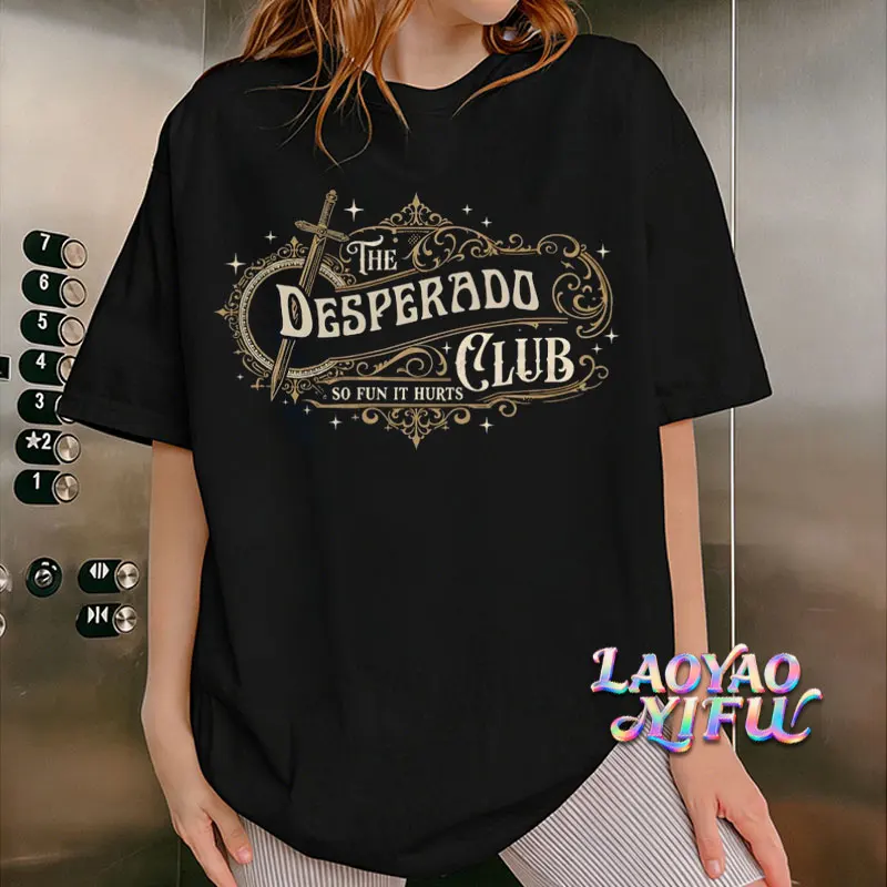 Camiseta The Desperado Club Litrpg, camisetas de Dungeon Crawler Carl, regalo para lectores de ciencia ficción, camiseta de algodón, nueva camiseta de Achievement
