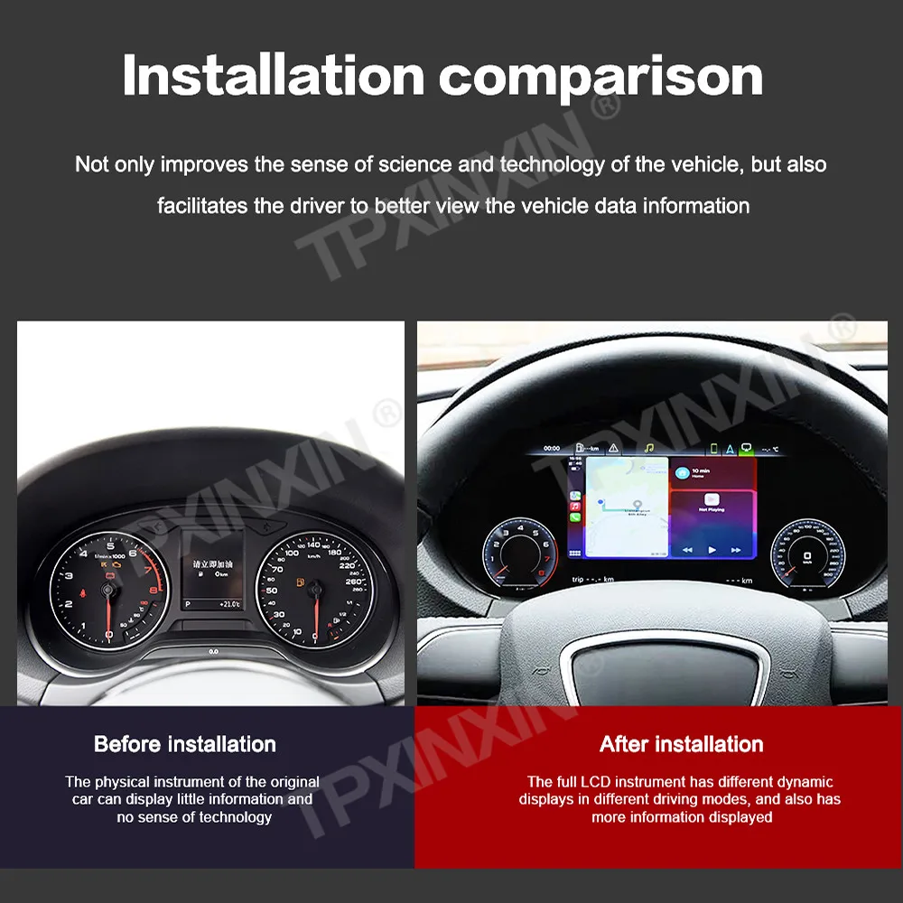 For Audi A3 2014~2020 Wireless Carplay Linux Digital Dashboard Instrument Display Speedometer Virtual LCD Meter Cluster Cockpit view 6