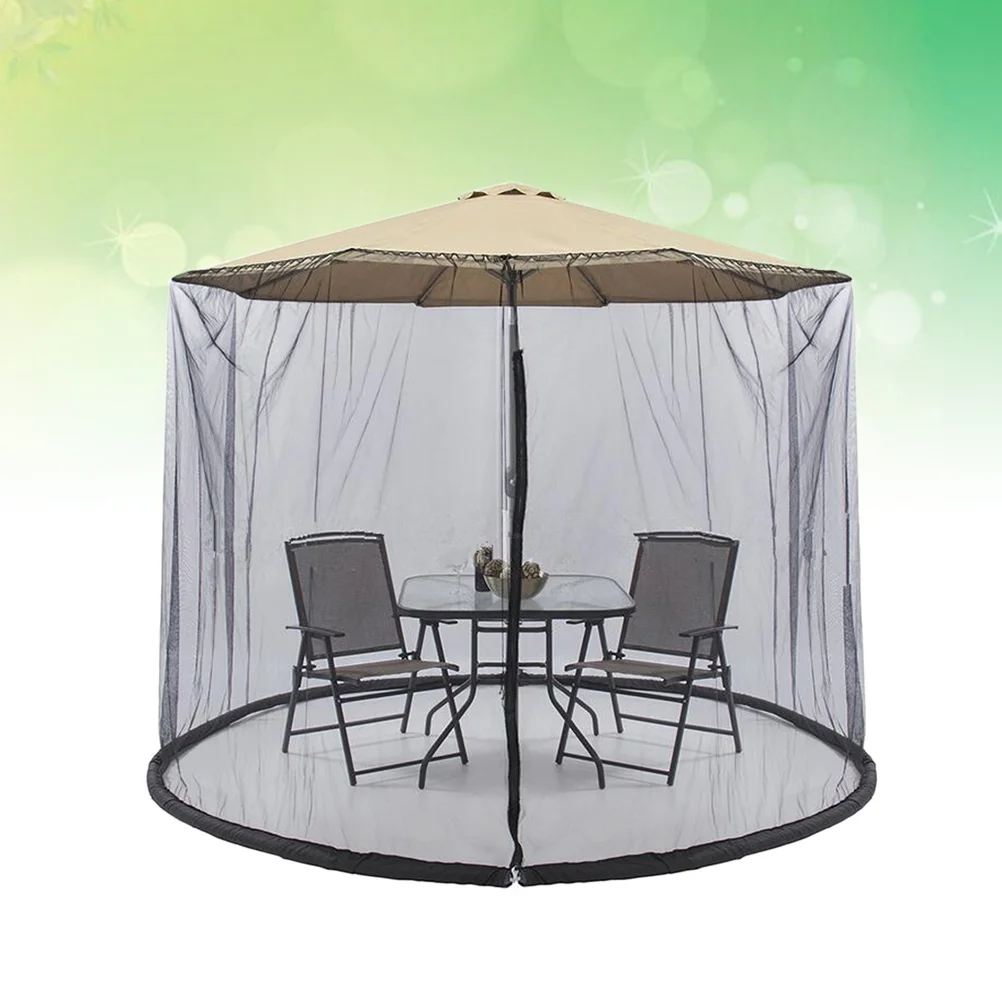 

300x230CM Outdoor Parasol Zippered Netting Screen Table Umbrella Garden Deck Furniture for Outdoor New