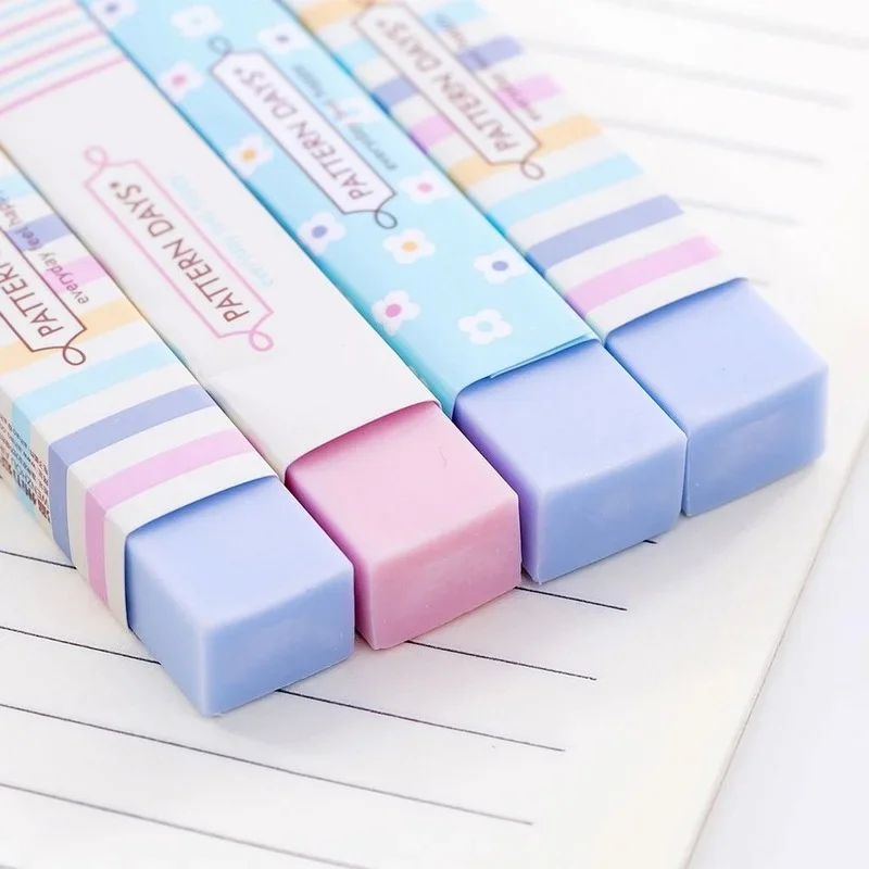 Rainbow Long Strip Eraser 5PCS Student Art Painting Pencil Rubber Candy Color Correction Stationery