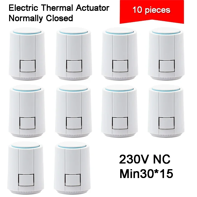 Electric actuator normally closed electric drive head C20 NC AC230V, used for underfloor heating manifold