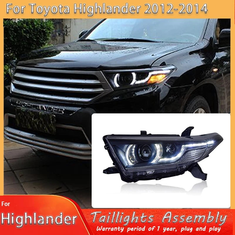Headlight For Highlander 2012 2013 2014 Assembly LED Car Lights Projector Bifocal Lens DRL Signal Lamp Accessories