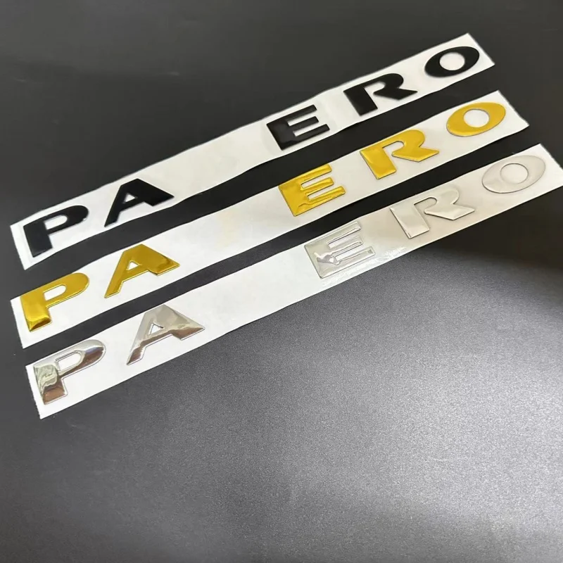 3D Gold Silver Black  PAJERO Logo Letters Nameplate for Mitsubishi Pajero V31 V32 V33 V43 Car Styling Rear Trunk Body Sticker