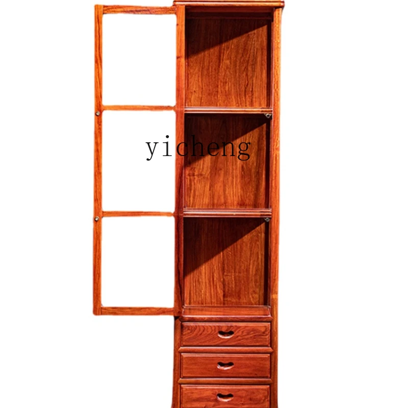 

Yy Rosewood Rosewood Wine Cabinet Tempered Glass Display Solid Wood Living Room Shelf