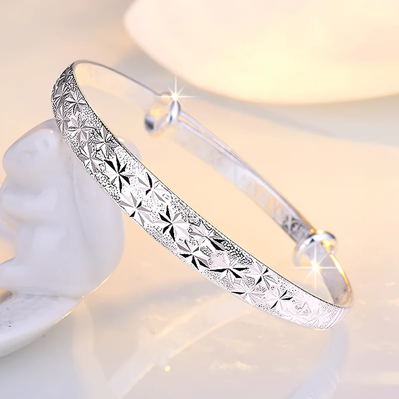 Trendiges Armband aus 925er-Sterlingsilber mit großen Armreifen, niedliche Charms für Damen, Damen, Modeschmuck, Anpassung, Manschette, Hochzeit, Luxus