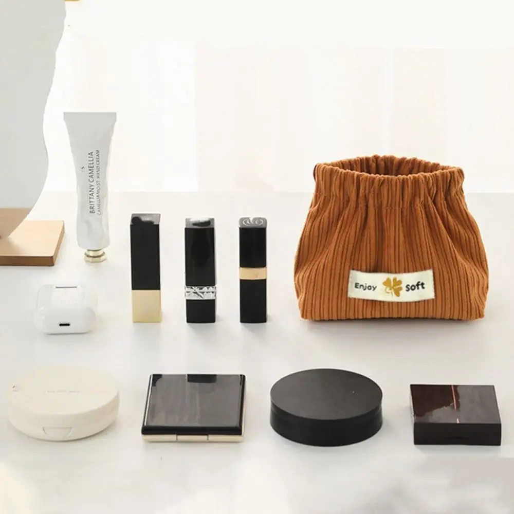 シンプルフラワーミニ化粧品バッグ化粧バッグ収納袋口紅収納袋イヤホンバッグ自動閉鎖リーフスプリングバッグ女の子