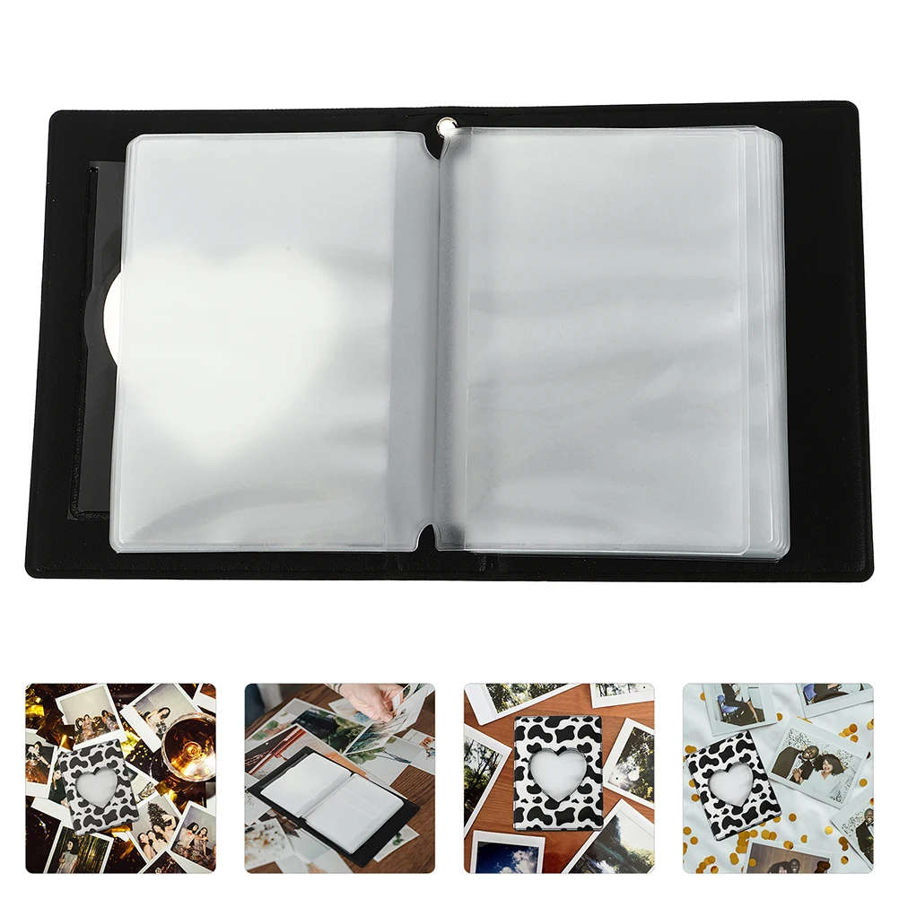 

2Pcs Heart Hollow Photo Album PVC Mini Small Lightweight Portable Storage Pocket Cards Travel Use Holds Memories Wedding Baby