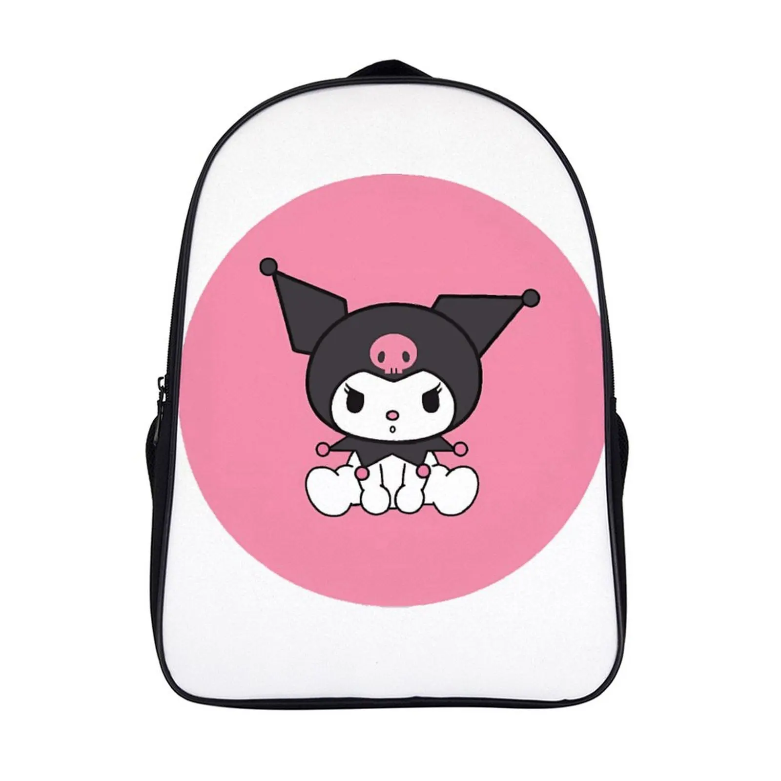 

Модный студенческий рюкзак с мультипликационным принтом Sanrio Kuromi школьная сумка 16 дюймов 2 отделения