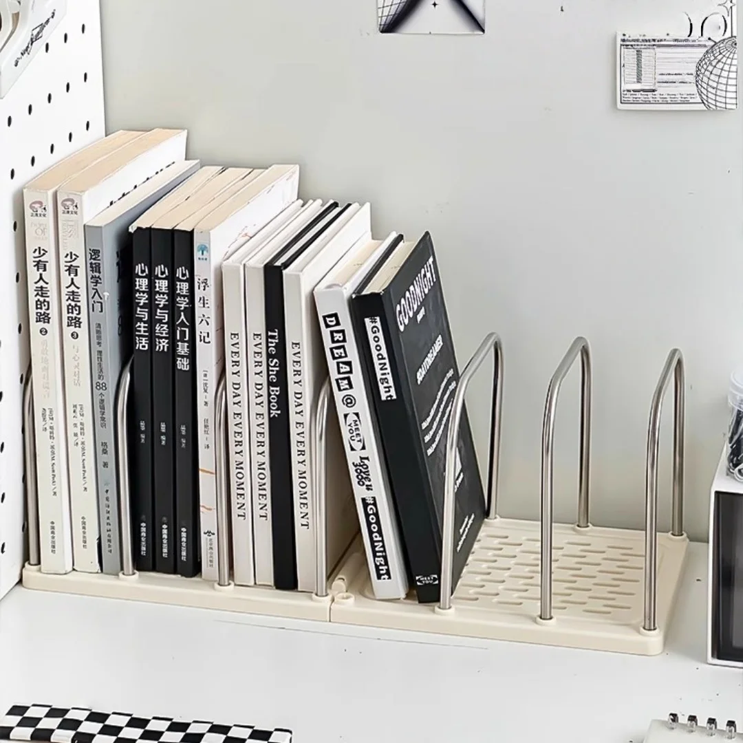 رف تخزين الكتب، منظم مكتب بسيط، رف كتب عمودي ذو سعة كبيرة لسطح المكتب لمدرسة منظمة النوم