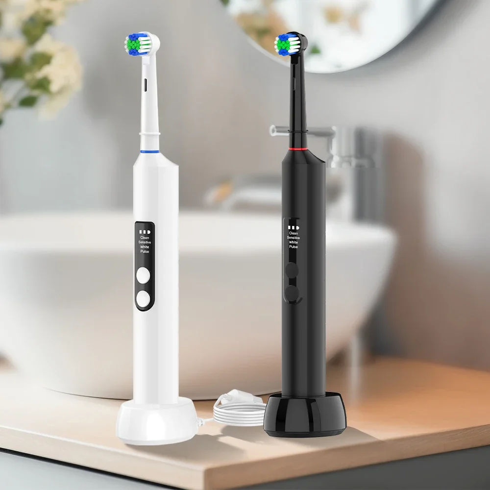 Smart Wireless Charging Electric Toothbrush, 4 Modes Rechargeable Electric Toothbrushes Fit for Oral B Electric Toothbrush Heads