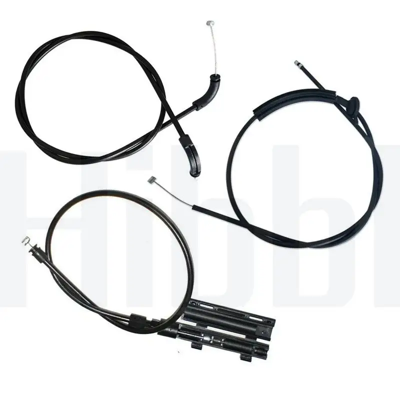 

HIBBL 3PCS 51237197474 51238240609 51238240608 Front Center Rear Hood Release Cable For BMW E65 E66 7 Series For BMW 740i 2001