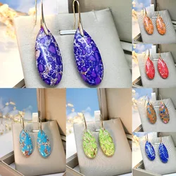 Bohemian Emperor Stone Droplet Pendant Earrings Natural Stone Jewelry Earrings for Women Vintage Luxury Boho Earring Jewelry