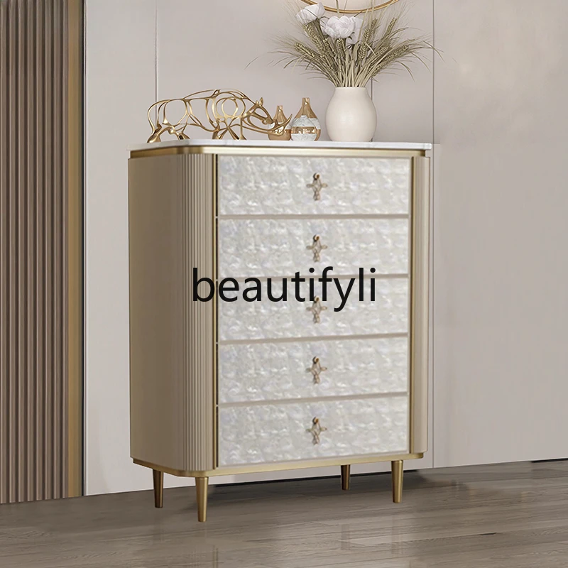 Italian light luxury shell marble chest simple modern guest