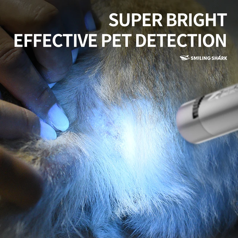 Smiling Shark LED Mini Flashlight 4Mode 365nm Purple Light USB Rechargeable Torch Light Waterproof SD5313