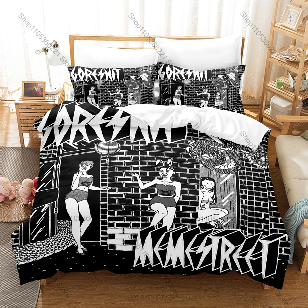 Personality Goreshit Album Art Bedding Set New Lolicore Anime Music Duvet Cover Soft Bed Linen Breakcore Hardcore Electronic Pil