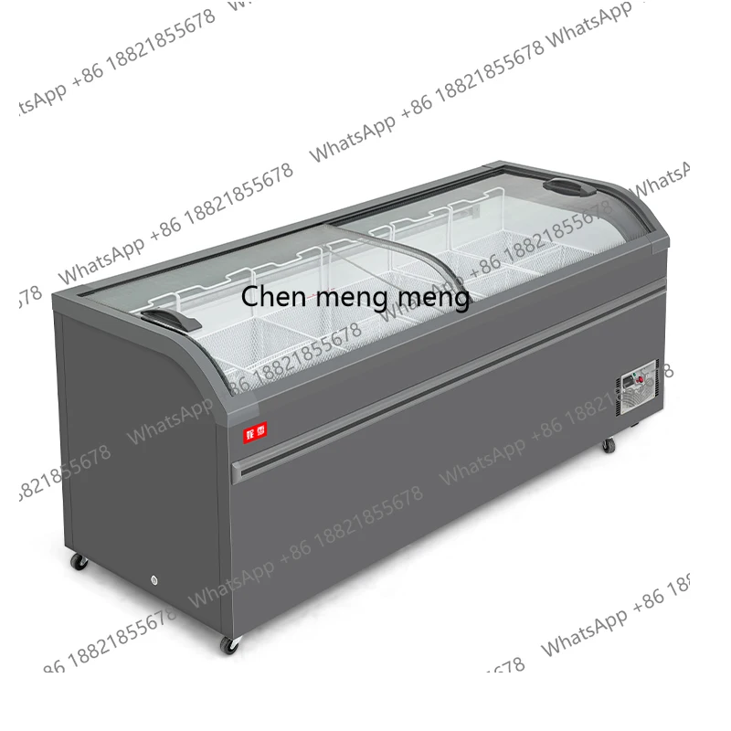 

Freezer commercial large-capacity refrigerator display fresh-keeping dual-purpose transparent glass horizontal island cabinet