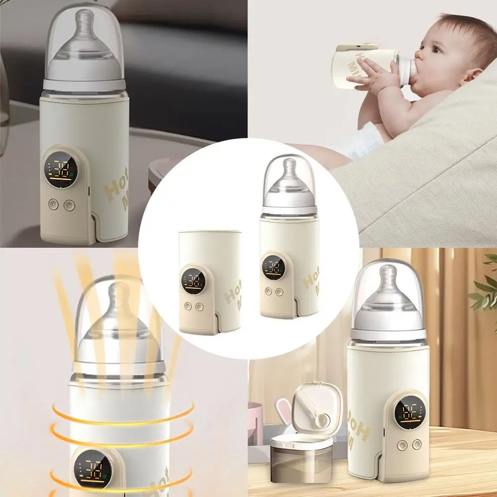 Baby Bottle Warmer Portable 10000mAh Power Bank Bottle Warmer 4-10 Hours Runtime Baby Milk Warmer USB-C Charging For Travel view 4