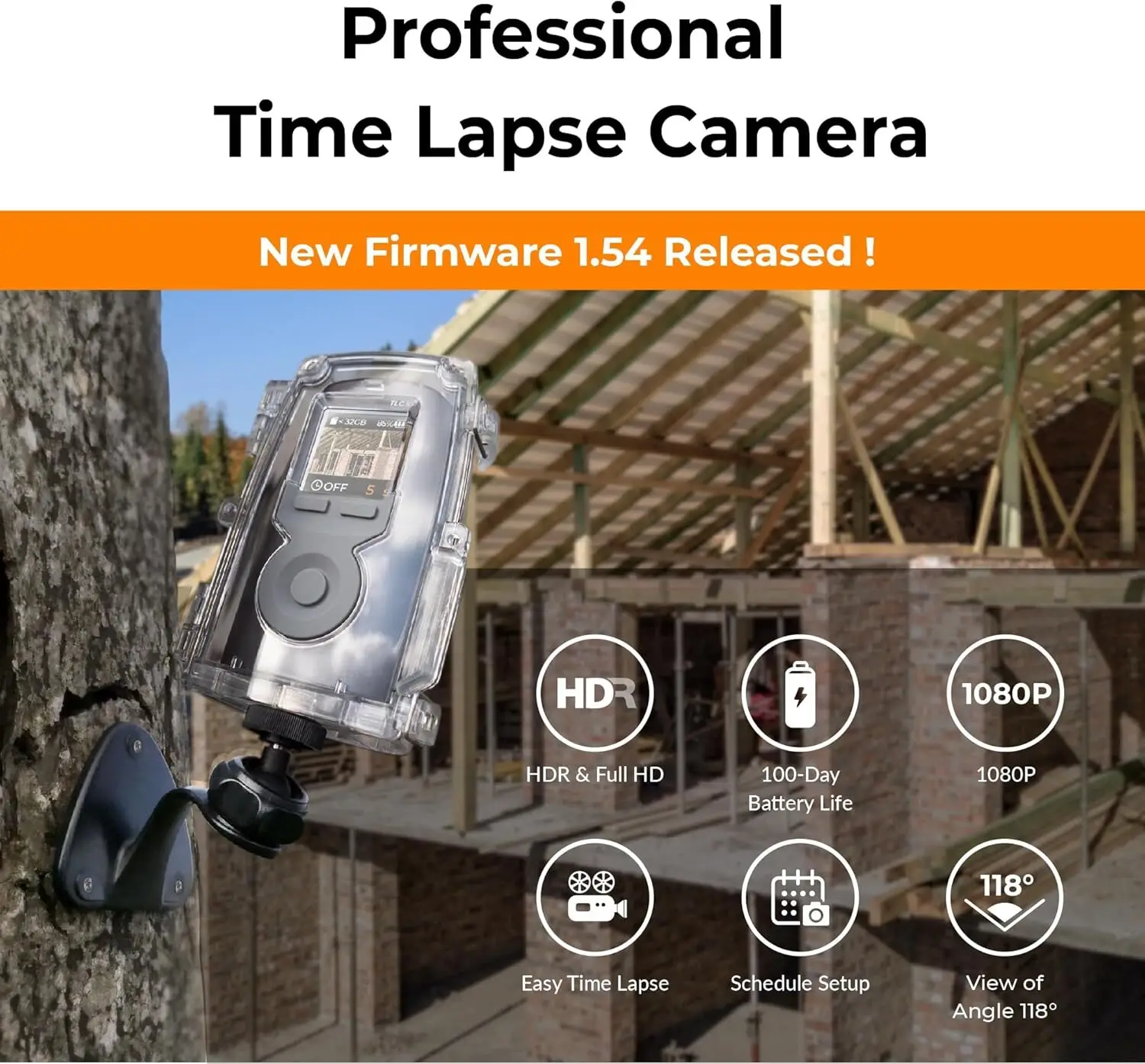 Camera Outdoor Bouw Jobsite, Plant, Weer Timelapse Camera | Lcd-Scherm