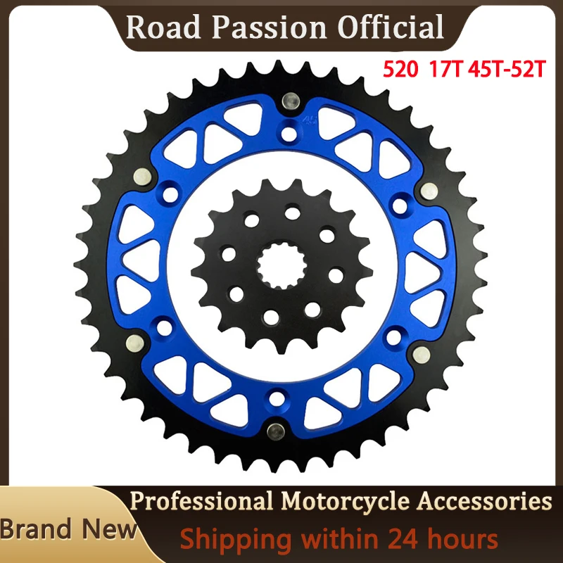 520 Motorcycle 45T~52T 17T Front & Rear Sprocket For YAMAHA WR450F WR450R YZ450F WR250Z YZ250 WR400 YZ400 WR426 YZ426 YZ450R