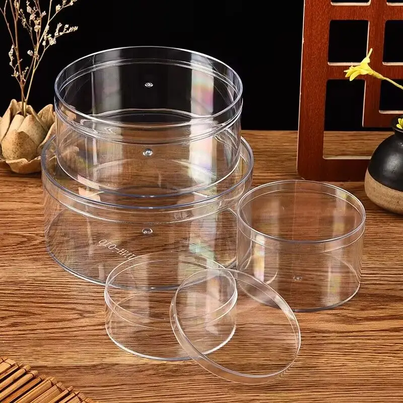 

Round Acrylic Box,Stackable Small Plastic Box Candy Container Acrylic Box with Lids Clear Storage Organziers for Makeup,Jewelry