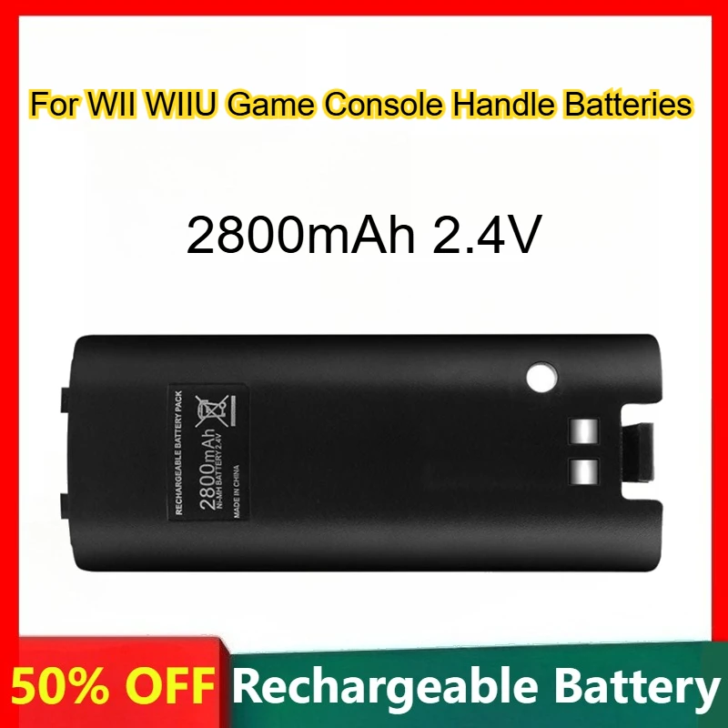 Large Capacity Lithium Battery 2800mAh 2.4V for WII WIIU Game Console Handle Rechargeable Batteries