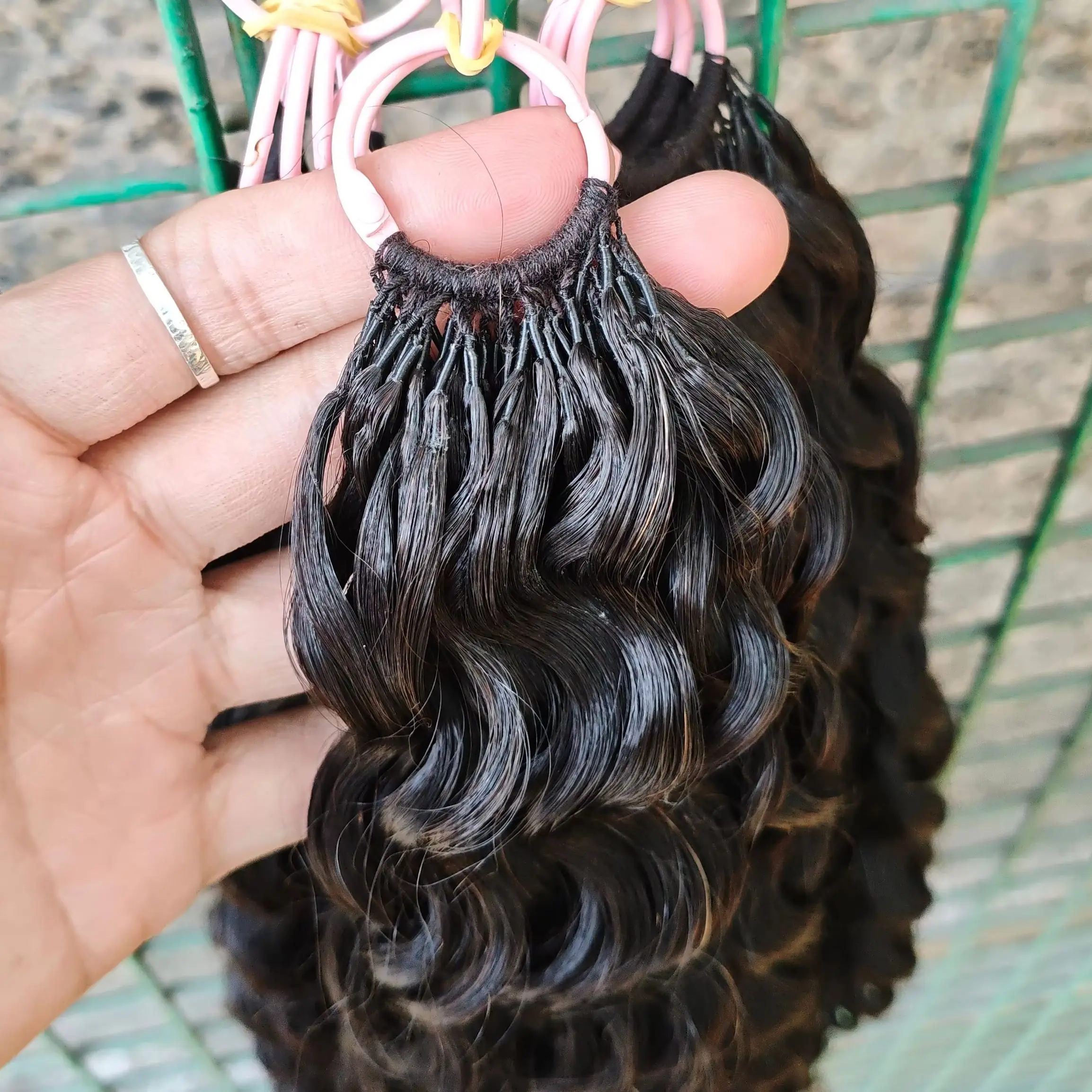 NABI حزمة شعر بشري كروشيه 100% منفصلة مسبقًا 120 خصلة/قطعة تجديل 14-18 بوصة شعر بشري مجعد مموج مائي للنساء