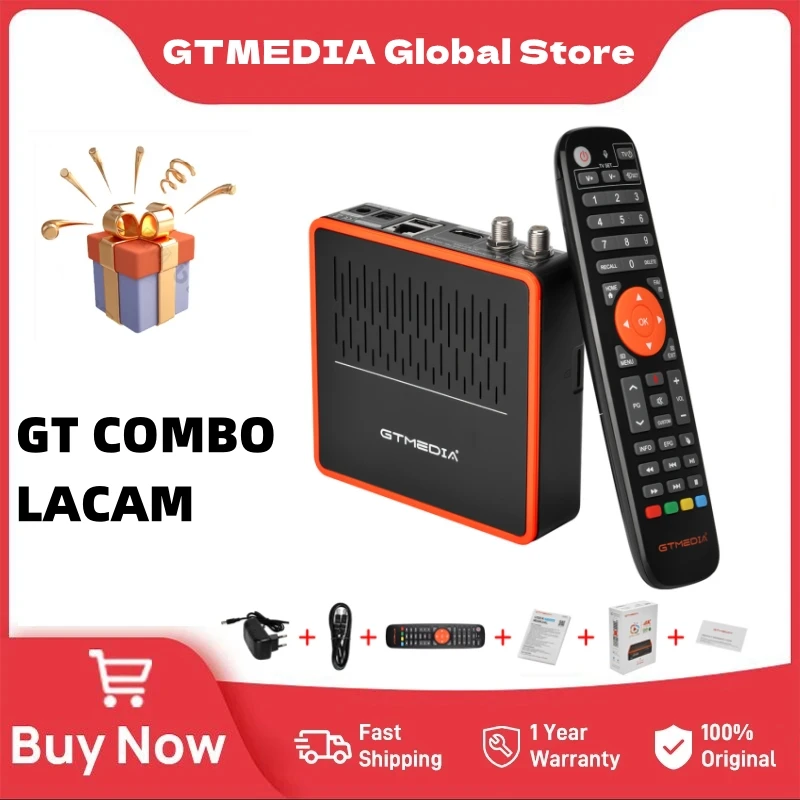 GTMEDIA GT Combo 4K UHD Smart TV BOX Android 9.0+DVB-S/S2/S2X,DVB+T/T2/C,Realase 70W/61W LyngSat With Chile CH IKS Free For Life