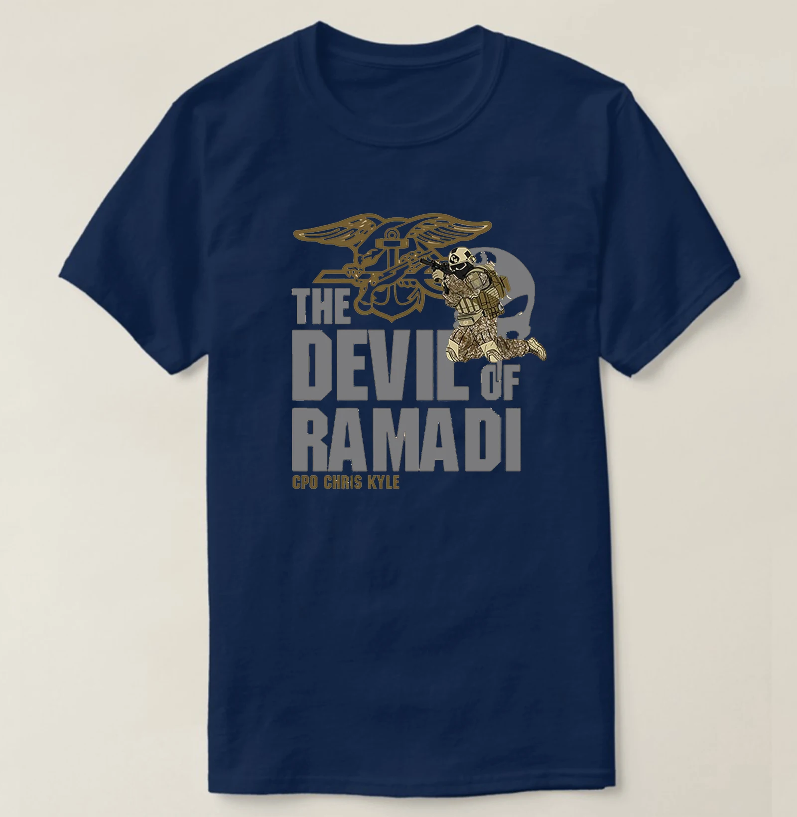 The Devil of Ramadi - Naval SEAL Team Three Sniper T-Shirt 100% Cotton O-Neck Summer Short Sleeve Casual Mens T-shirt Size S-3XL