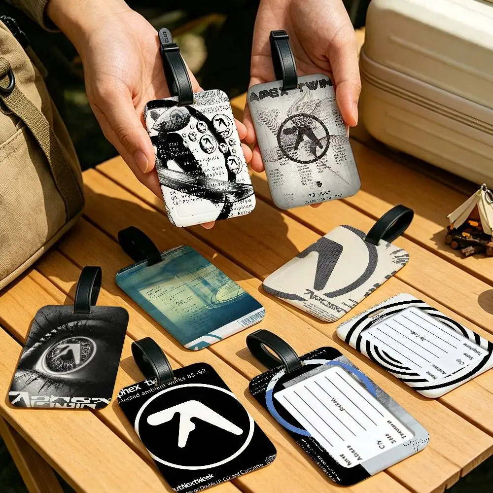 DJ A-Aphex T-Twins PVC Baggage Identification Tag Anti lost Information Card Holder Travel Suitcase Name Tag