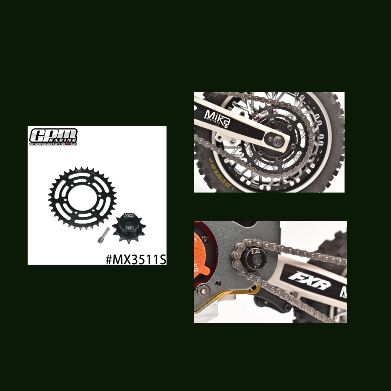 

Комплект звездочек цепи ступицы из углеродистой стали GPM 35T/11T для LOSI 1/4 Promoto MX SM LOS262003 + LOS262004